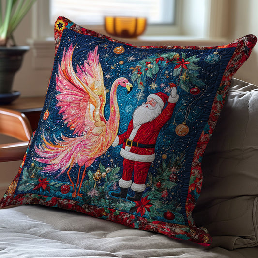 Santa Claus And Flamingo WY2212093CL Quilt Pillow Case