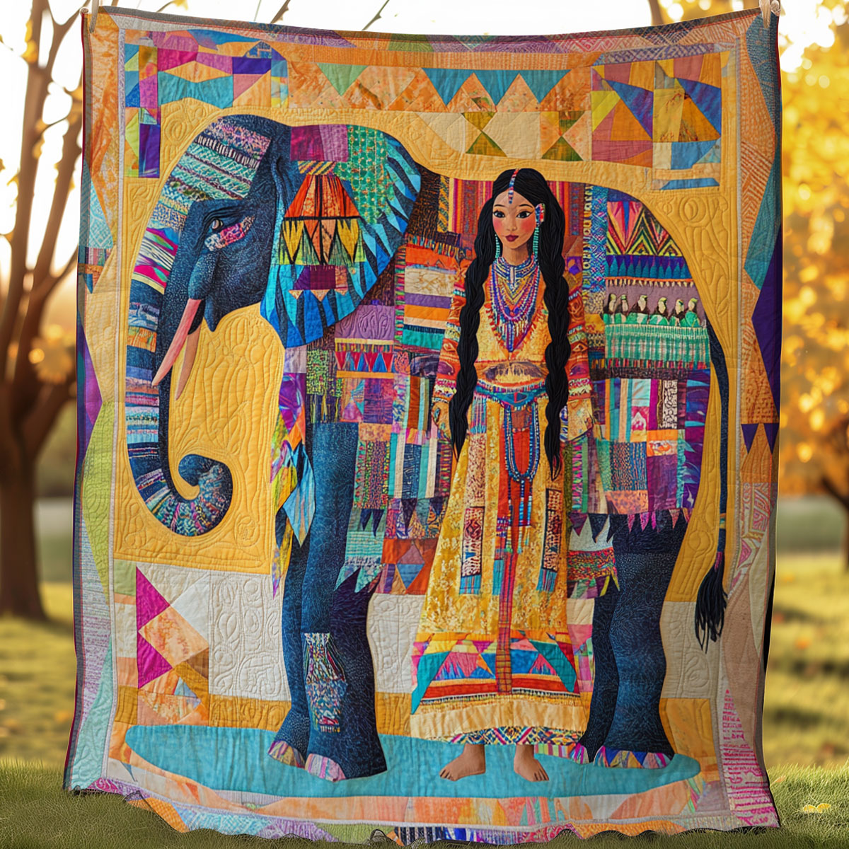 Tribal Princess & Elephant XB0304013CL Quilt