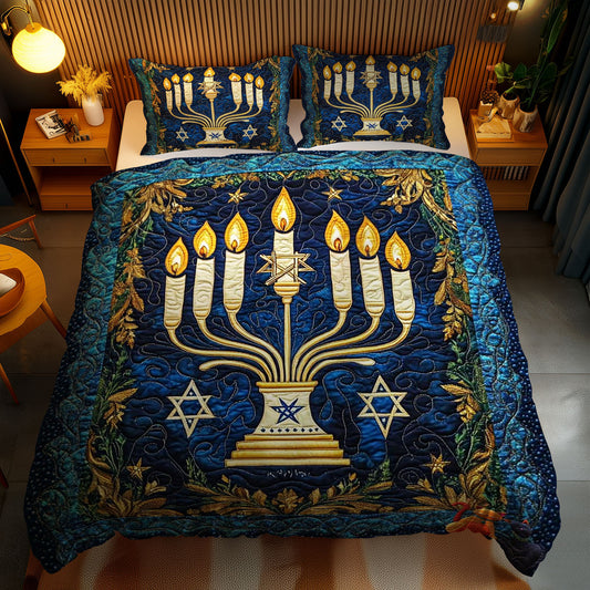 Hanukkah's Joyful Flames WN1010132CL Duvet Cover Set