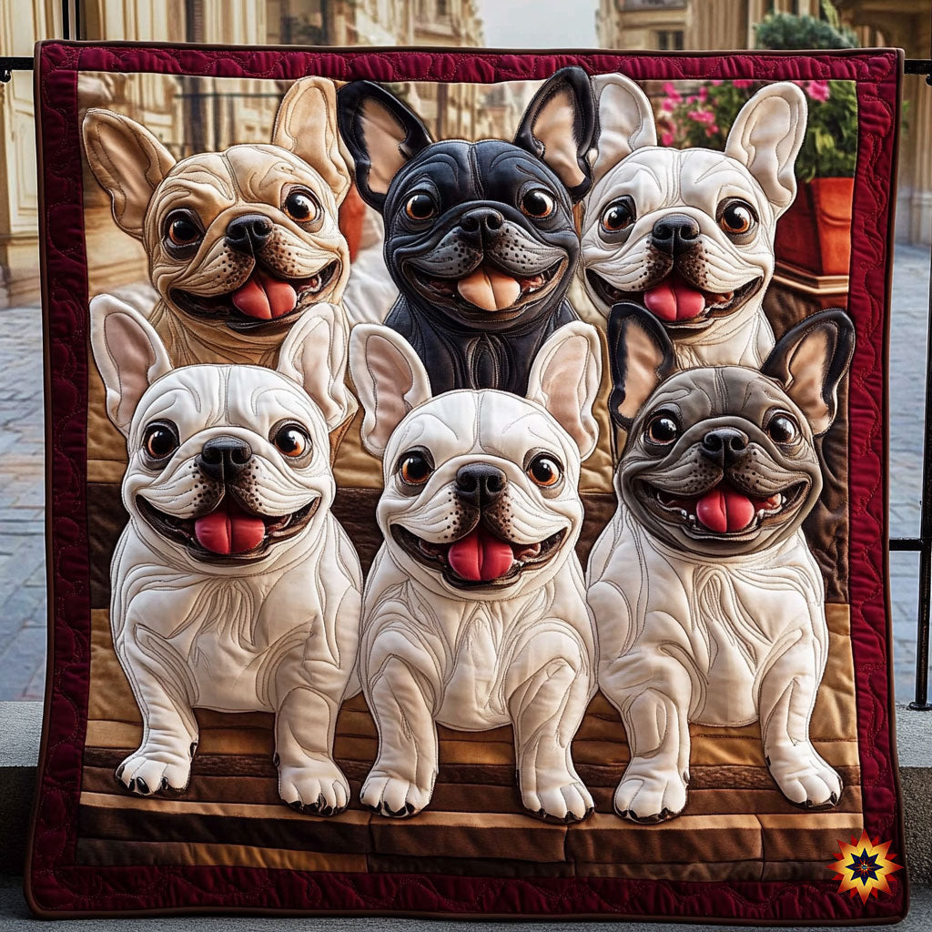Happy Bulldog WY0412036CL Quilt
