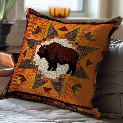 Native American Bison WJ3009034CL Quilt Pillow Case