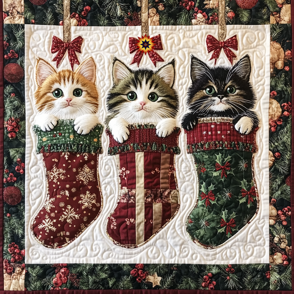 Cozy Cats Christmas Stockings WG1112024CL Quilt