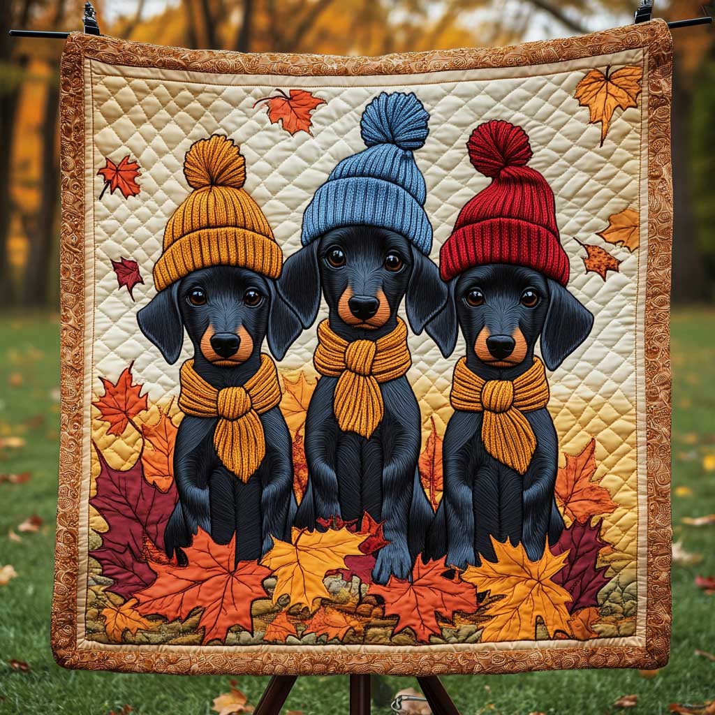 Dachshund Fall Friends WN3009012CL Quilt