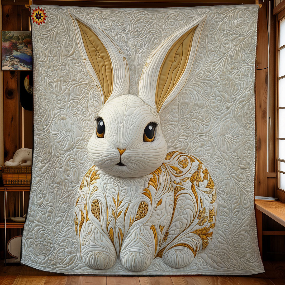 Royal White Rabbit WY2011017CL Quilt