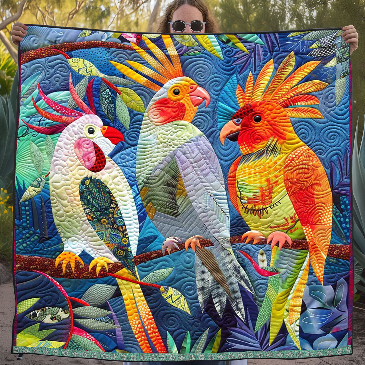 Tropical Cockatiels WJ2709023CL Quilt