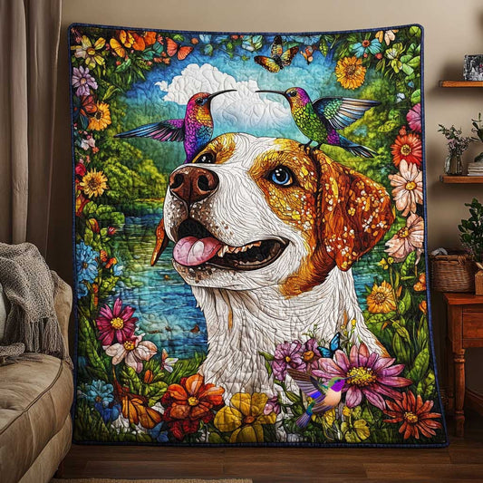 Hummingbird Playful Beagle WP0310021CL Quilt