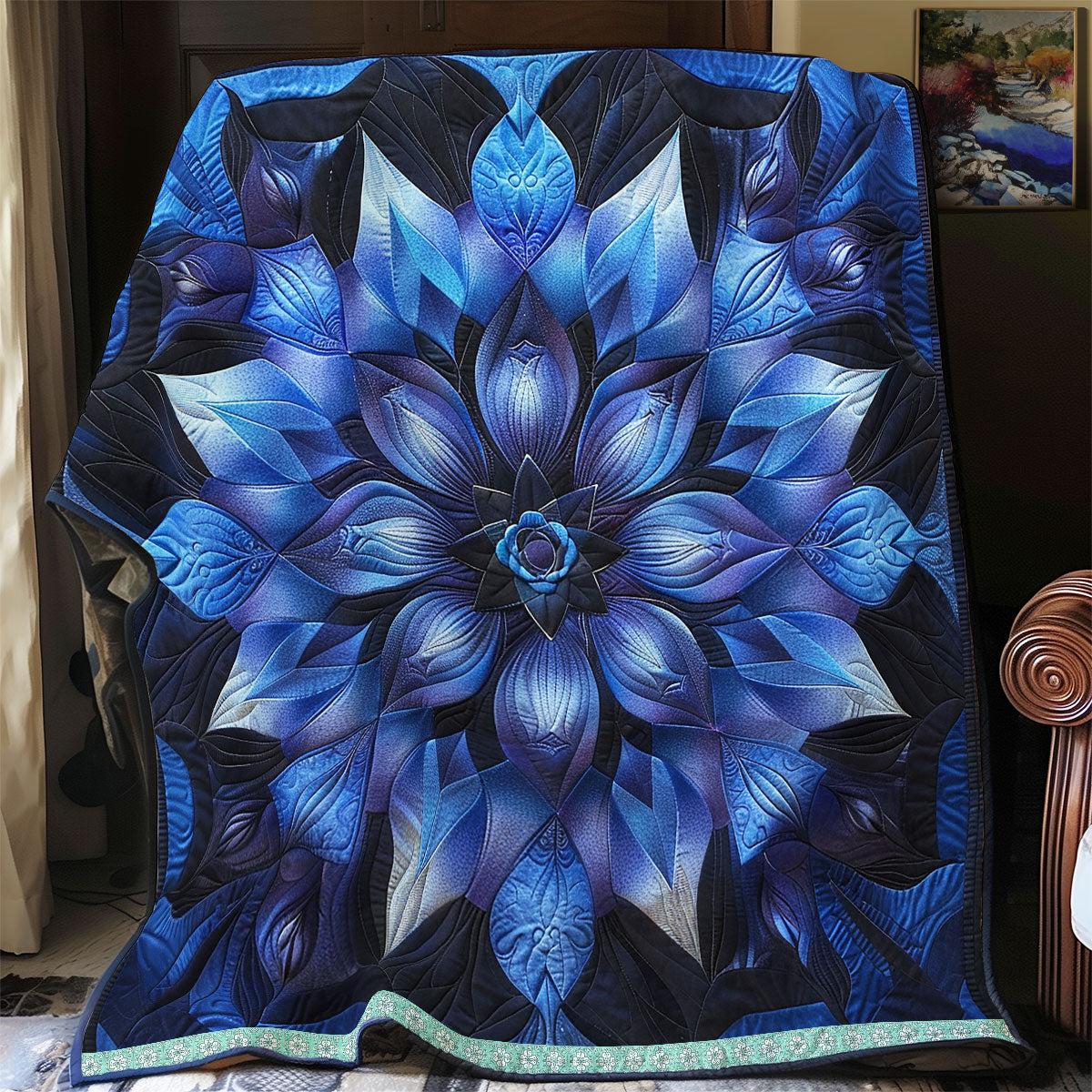 Mystic Blue Petals WN1309053CL Quilt