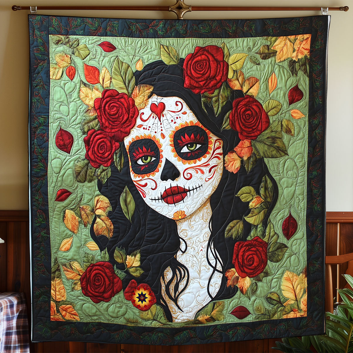 Roses Calavera Lady WP2511003CL Quilt