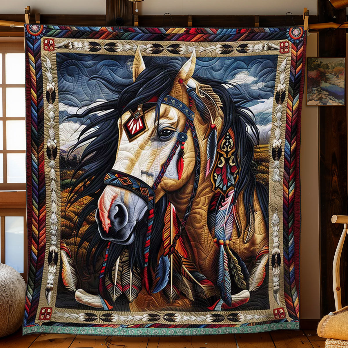 Horse Native American WJ2309012CL Quilt