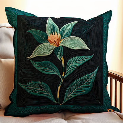 Teal Flower WY0911047CL Quilt Pillow Case