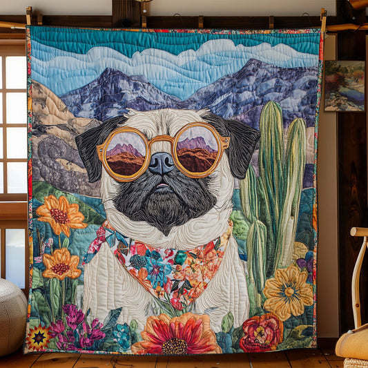 Pug In Desert WY1712020CL Quilt
