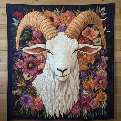 Floral White Goat CP1704102CL Quilt