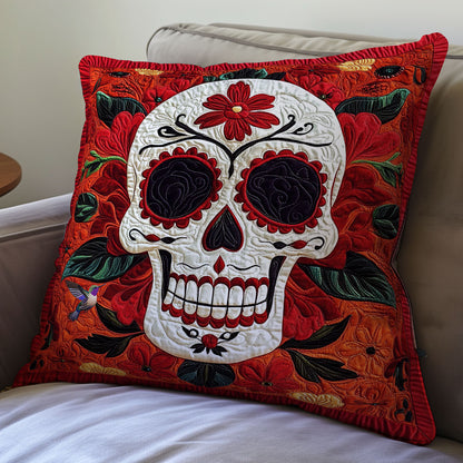 Orange Flower Skull WY2911077CL Quilt Pillow Case