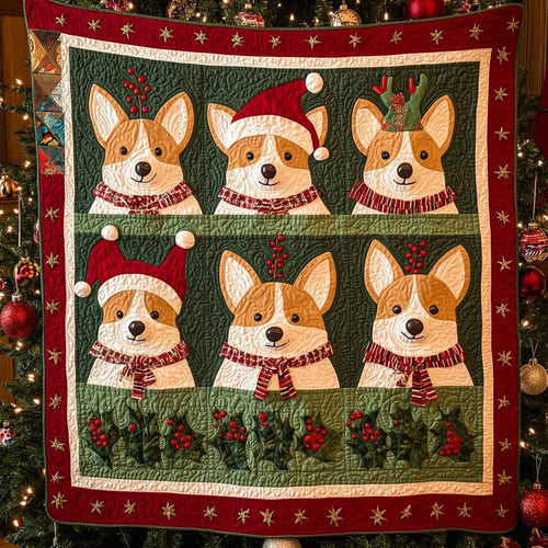 Merry Corgi Christmas WN3110047CL Quilt