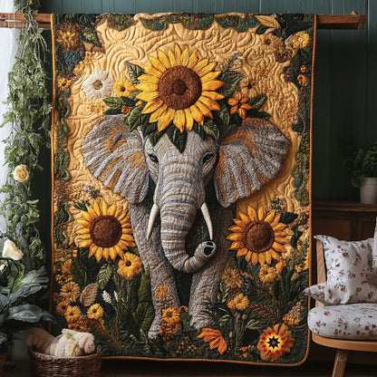 Elephant Sunflower WX0811016CL Quilt