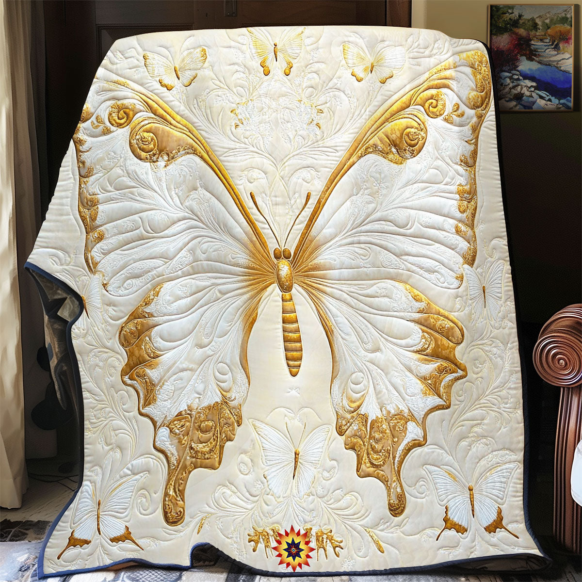 White Butterfly WY2711020CL Quilt