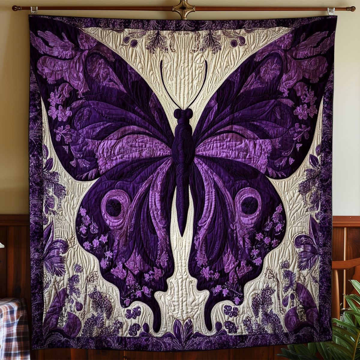 Charming Purple Butterfly WY0611002CL Quilt