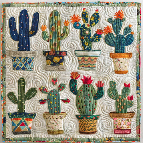 Cacti In Pots XR1408004CL Quilt