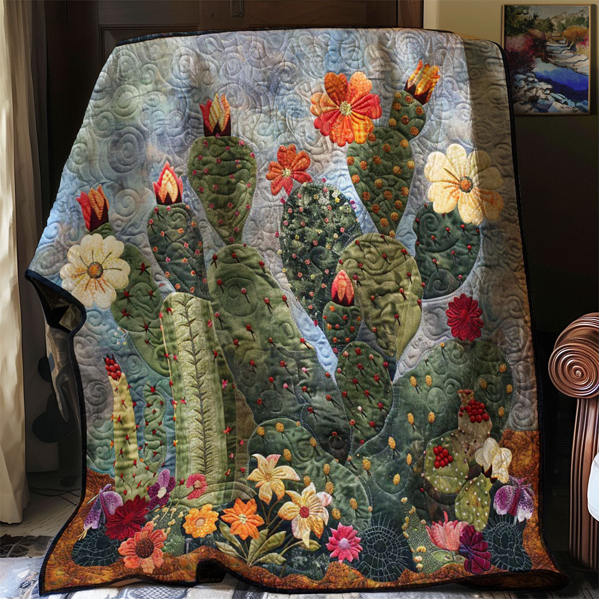 Cactus And Flowers WN2607029CL Quilt