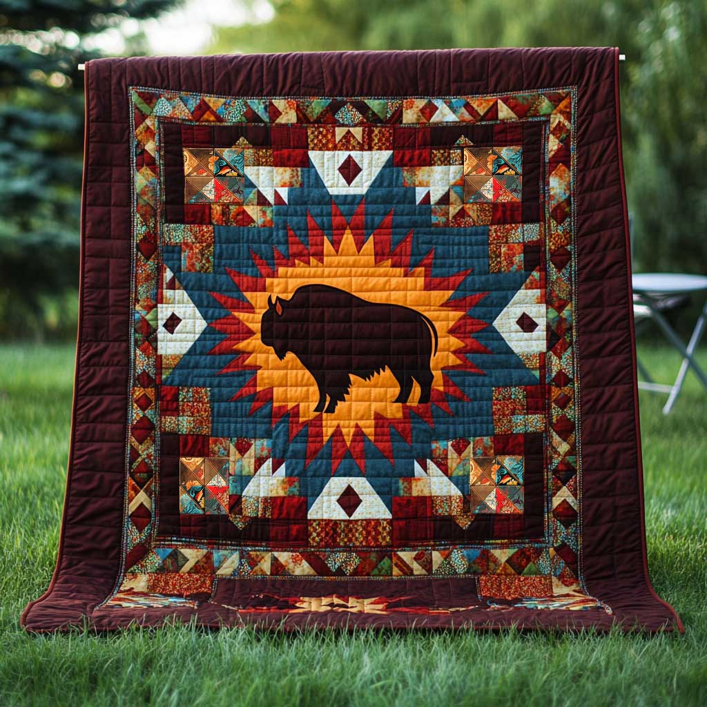 Native American Bison WJ0110012CL Quilt