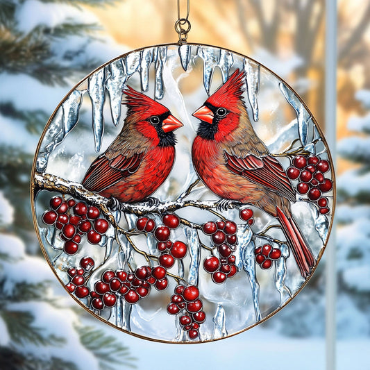 Cardinal Couple WU1701001CL Suncatcher
