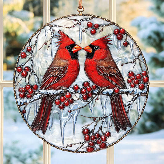 Cardinal Couple WU1701002CL Suncatcher