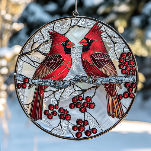Cardinal Couple WU1701003CL Suncatcher