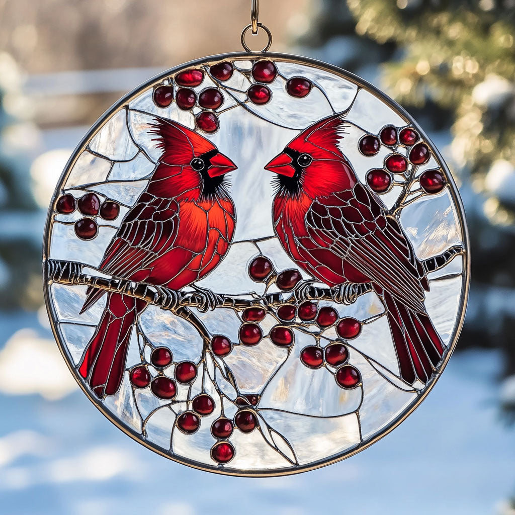 Cardinal Couple WU1701004CL Suncatcher