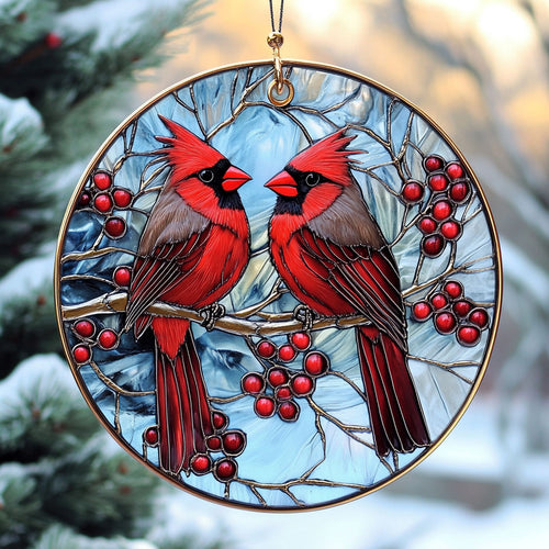 Cardinal Couple WU1701006CL Suncatcher