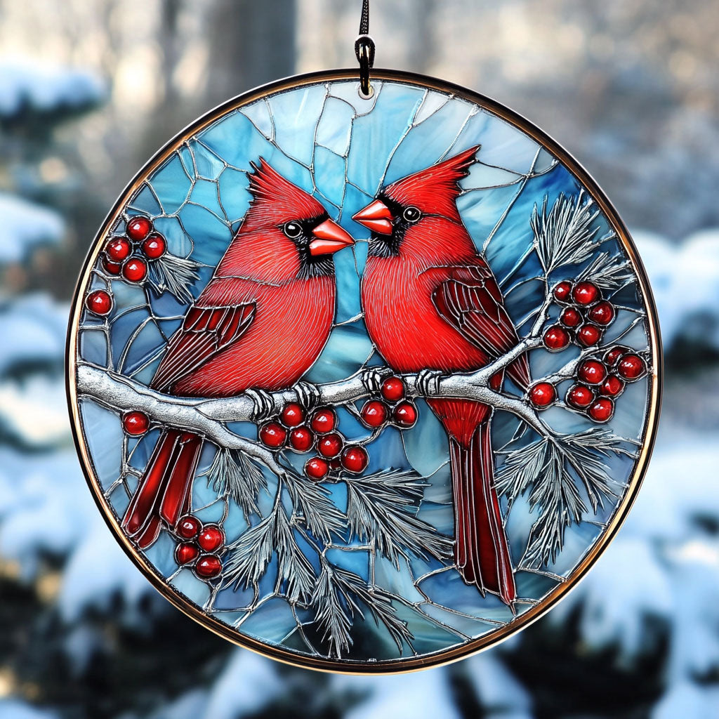 Cardinal Couple WU1701007CL Suncatcher