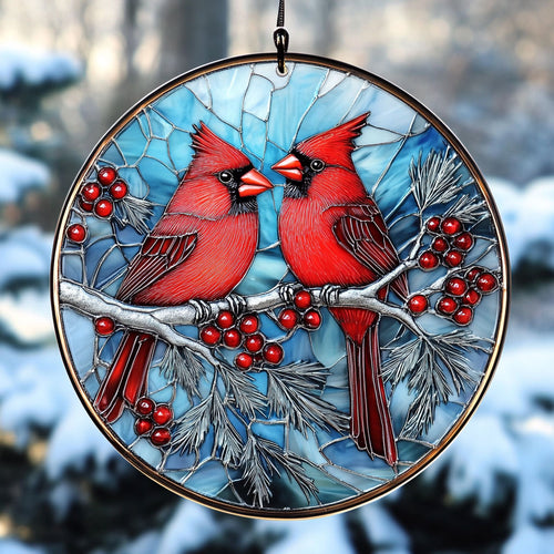 Cardinal Couple WU1701007CL Suncatcher