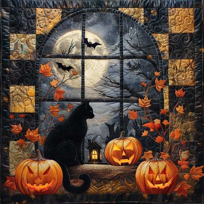 Cat And Full Moon Halloween XR1308052CL Quilt