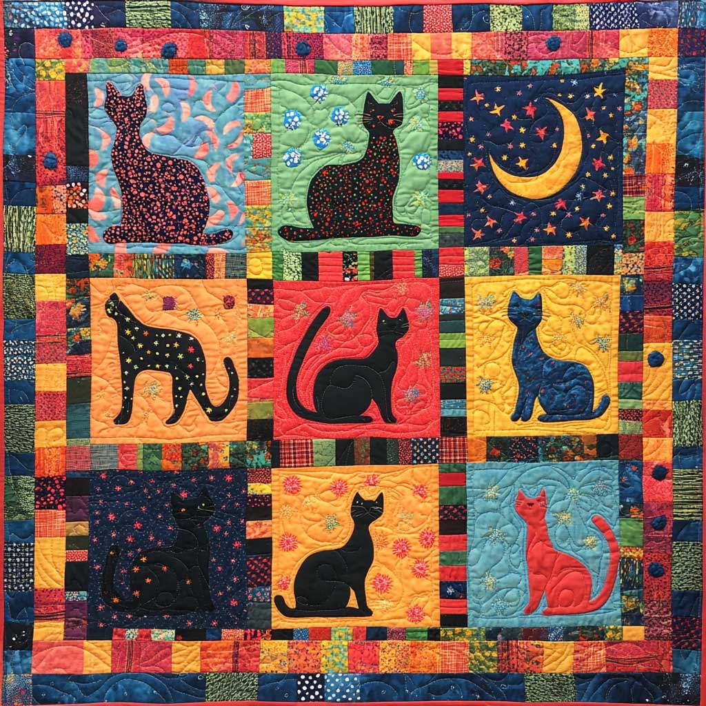 Cat And Moon XR0608050CL Quilt