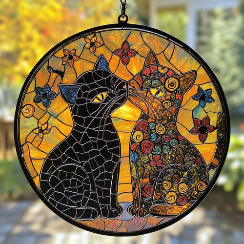 Cat Couple WU1601045CL Suncatcher