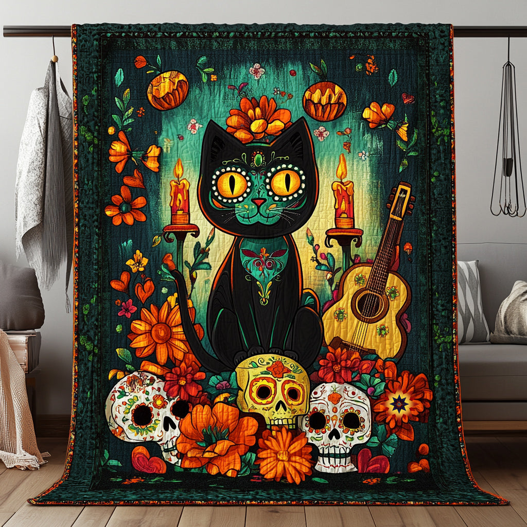 Cat Día de Muertos WU0512004CL Quilt