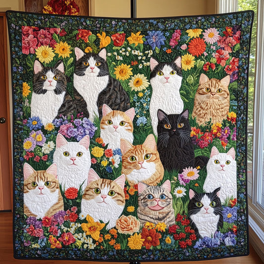Cat In Bloom YR1002002CL Quilt