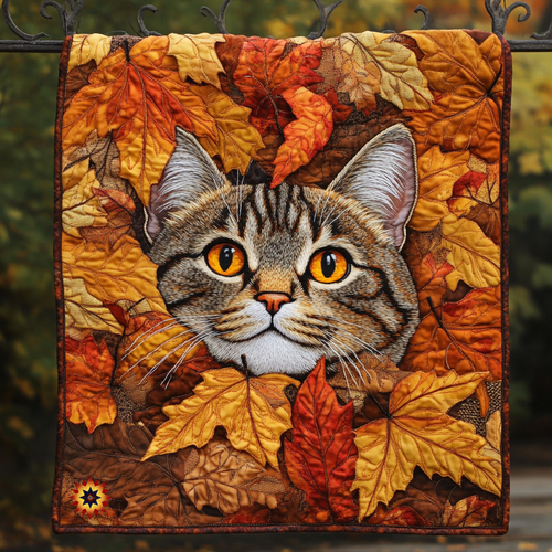 Cat In The Fall WU1212022CL Quilt