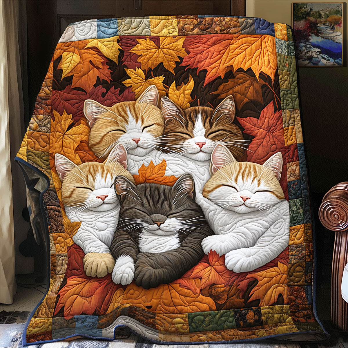 Cat Leave Leaf YR2901017CL Quilt