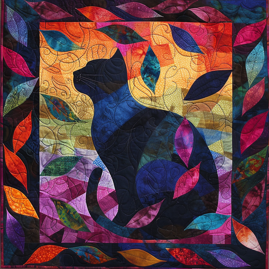 Cat Silhouette XR1106009CL Quilt