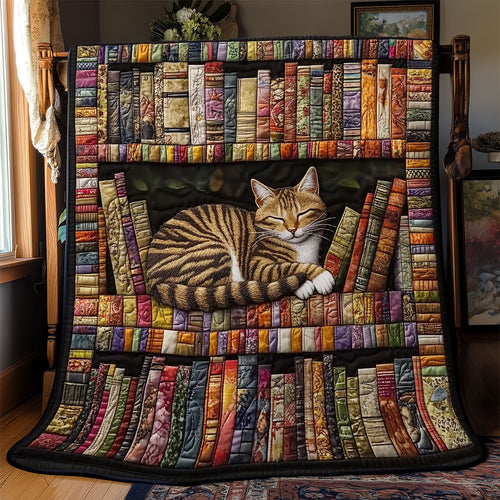 Cat Sleeping And Books YR0602005CL Quilt