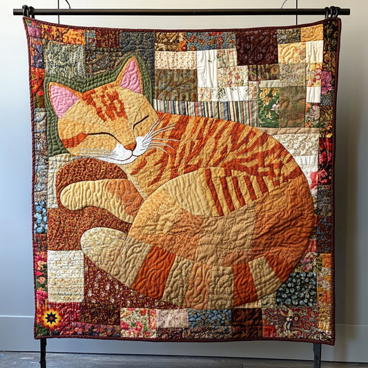 Cat Sleeping Patchwork WU0512005CL Quilt