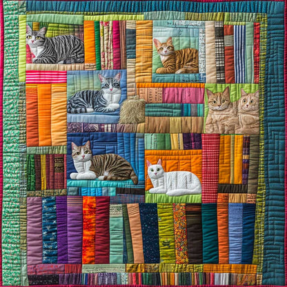 Cats And Bookshelf XR0508020CL Quilt