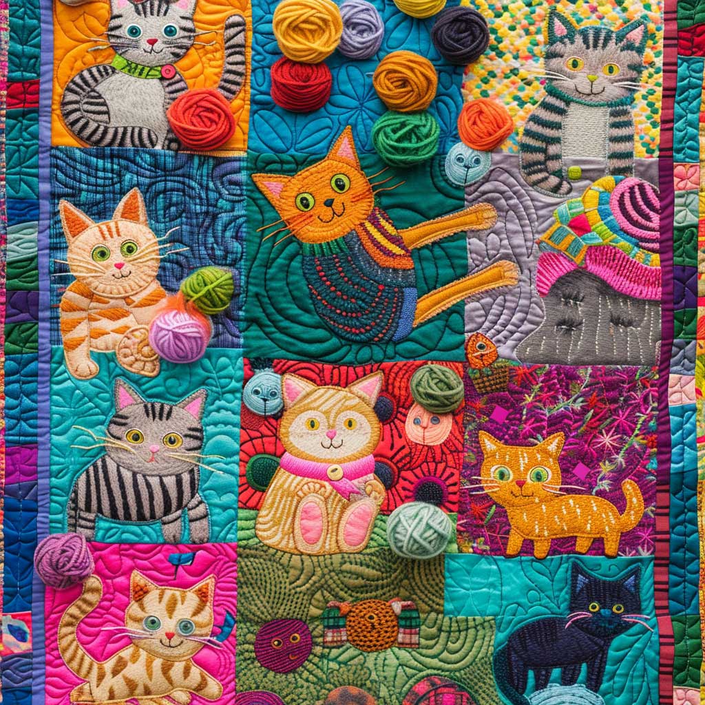 Cats Chasing Yarns XR0908001CL Quilt