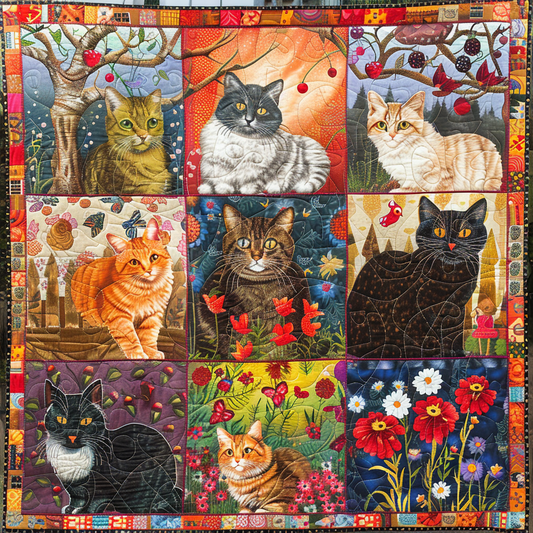 Cats In Garden XR0306003CL Quilt