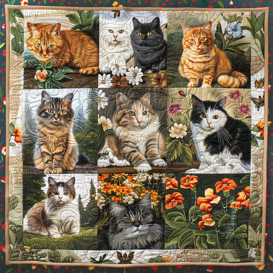 Cats In Garden XR0306004CL Quilt