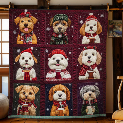 Winter Dogs And Warm Drinks WN3009015CL Quilt