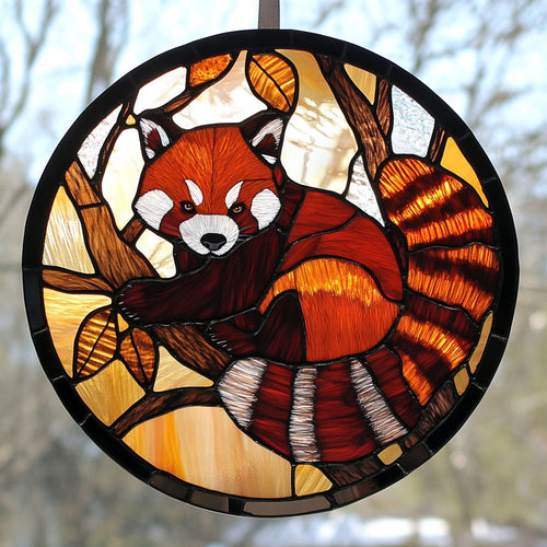 Red Panda WJ1810041CL Stained Glass Suncatcher