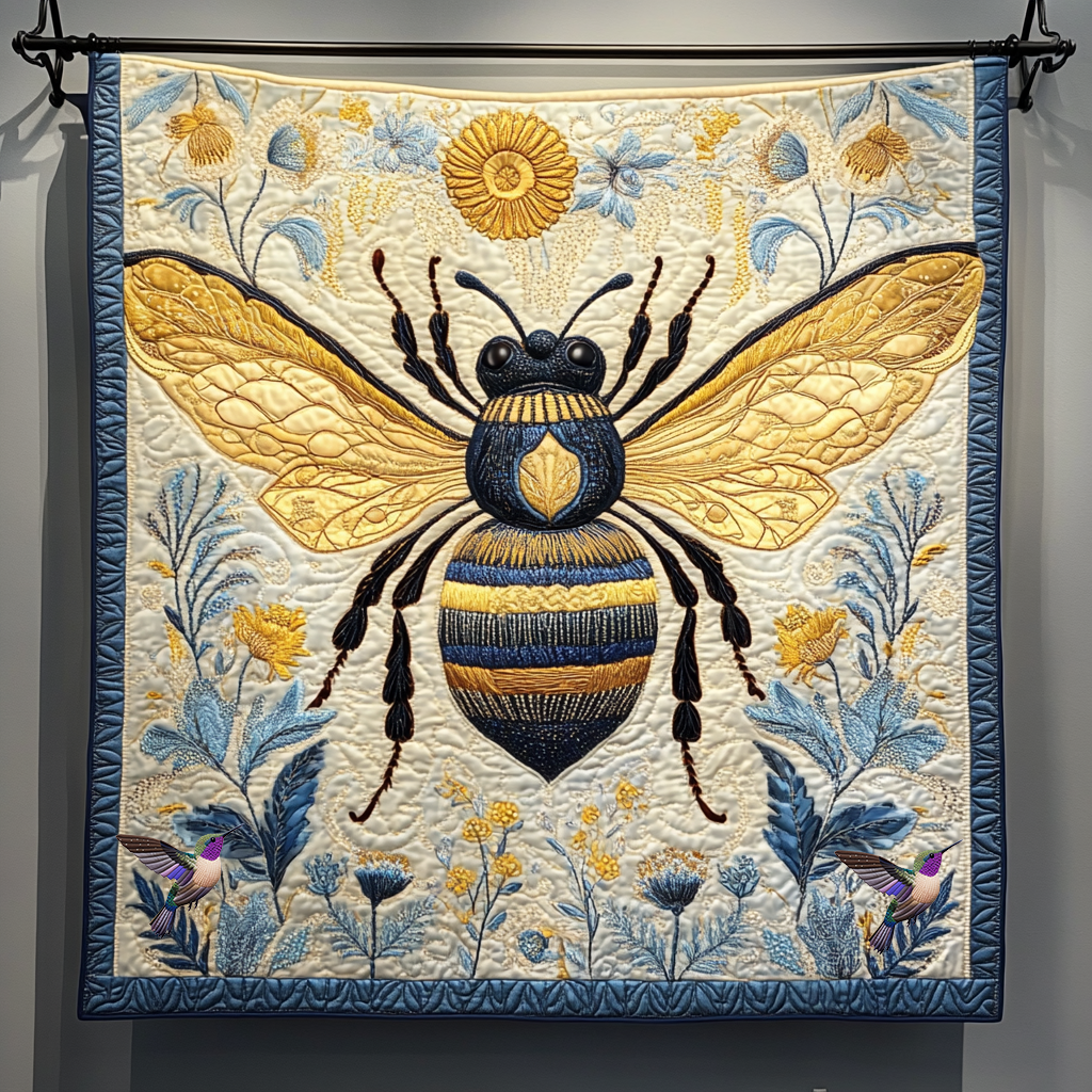 Floral Bee XR0612012CL Quilt