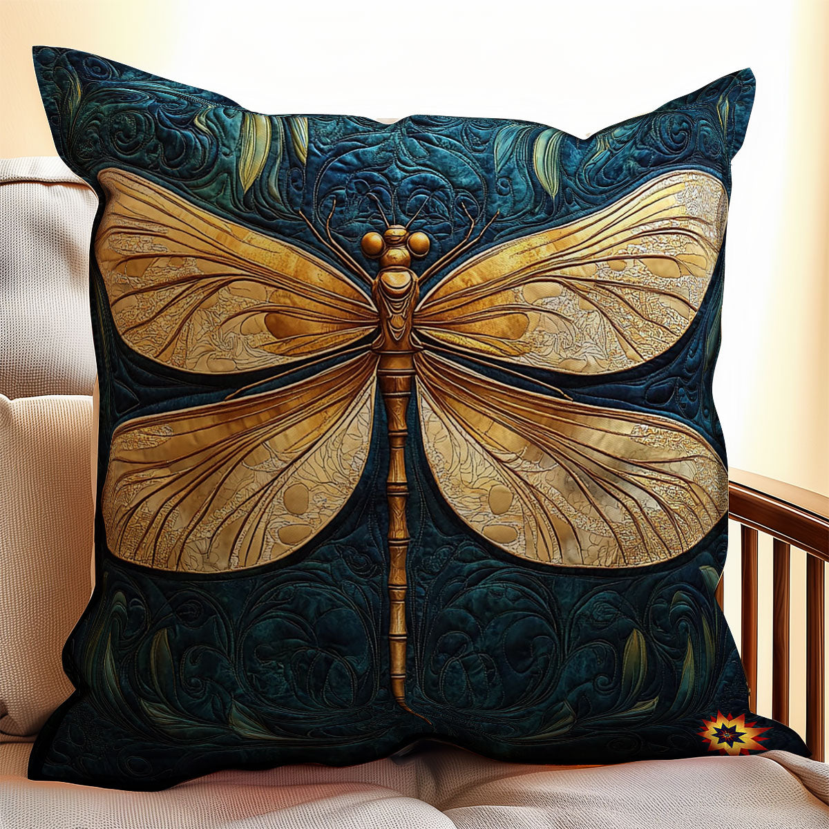 Gold Dragonfly WY0312109CL Quilt Pillow Case