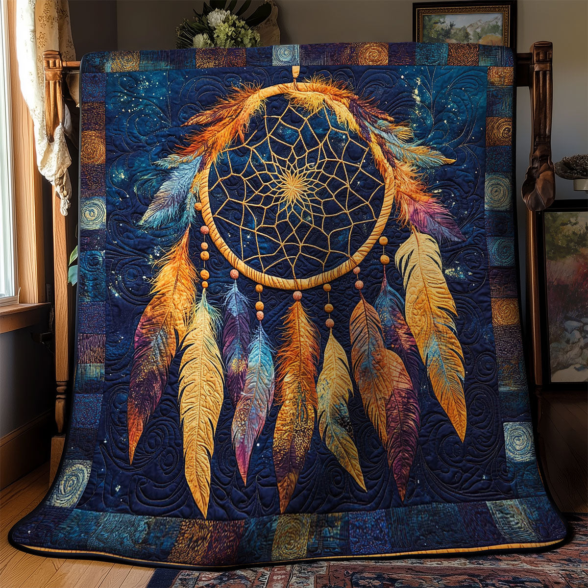 Colorful Feather Dreamcatcher WY0602134CL Quilt